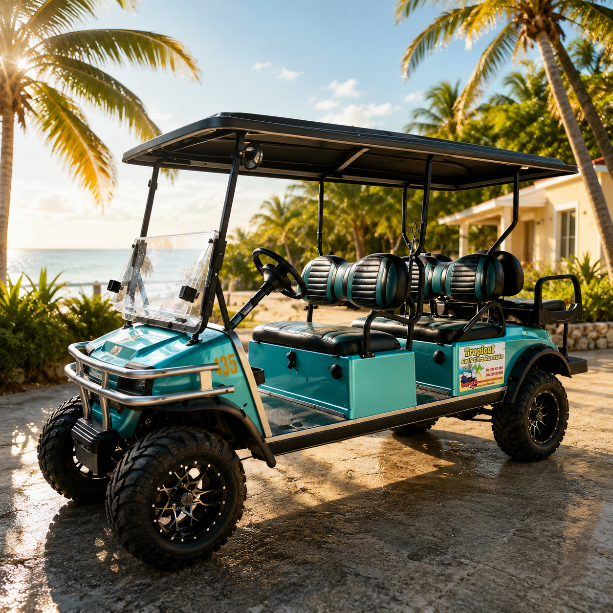 6 Seater golf cart — Tropical Golf Cart Rentals San Pedro Belize